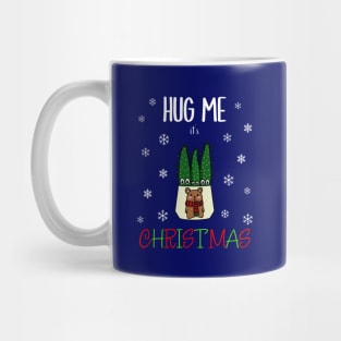 Hug Me It's Christmas - Eves Pin Cacti In Christmas Bear Pot Mug